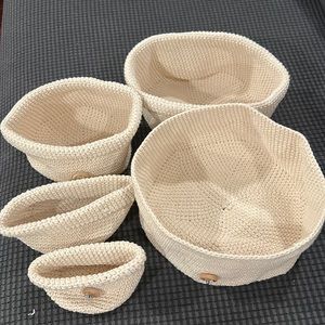 Set of organizer hand knitted